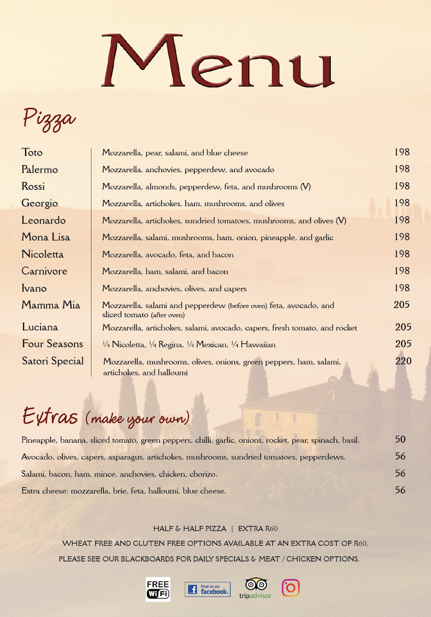 Satori Kalk Bay Menu 8