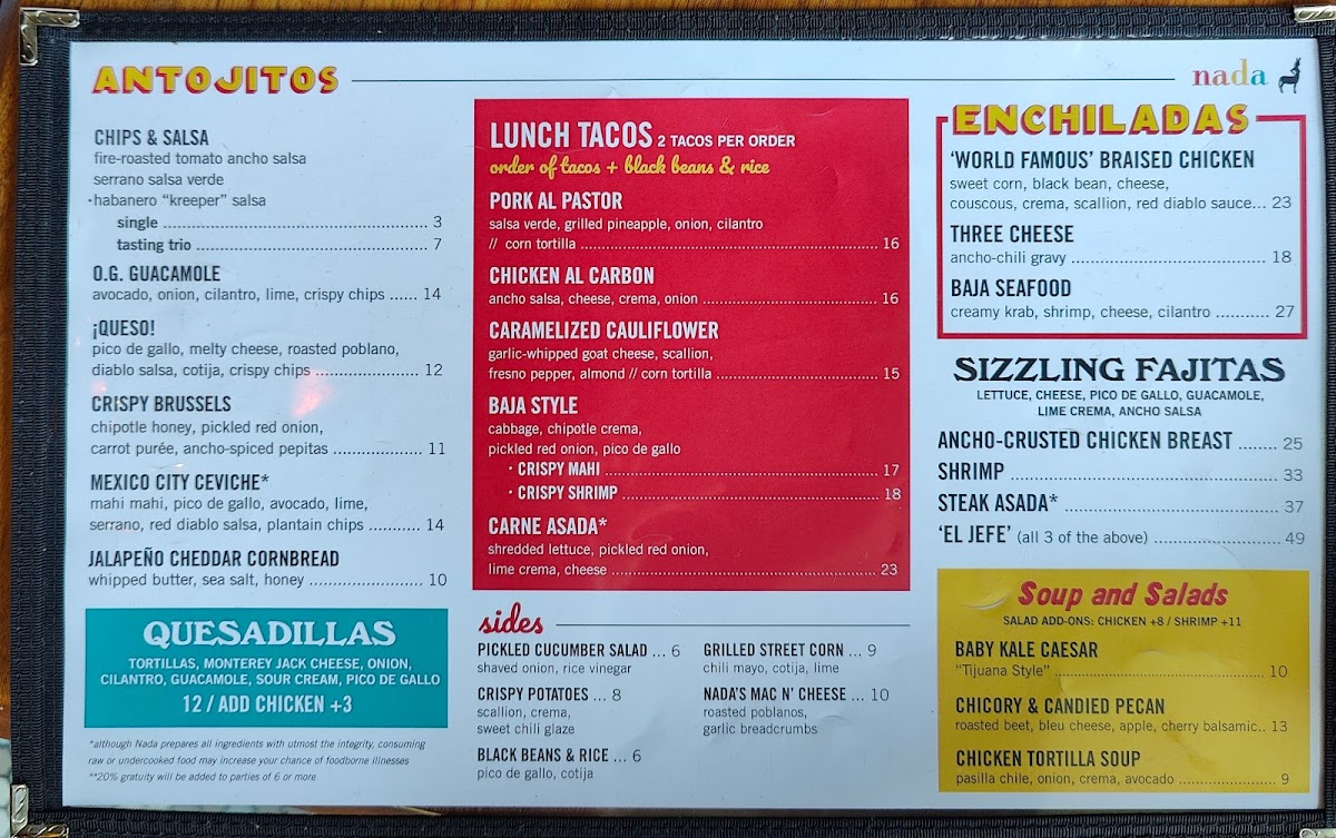 Nada Menu 10