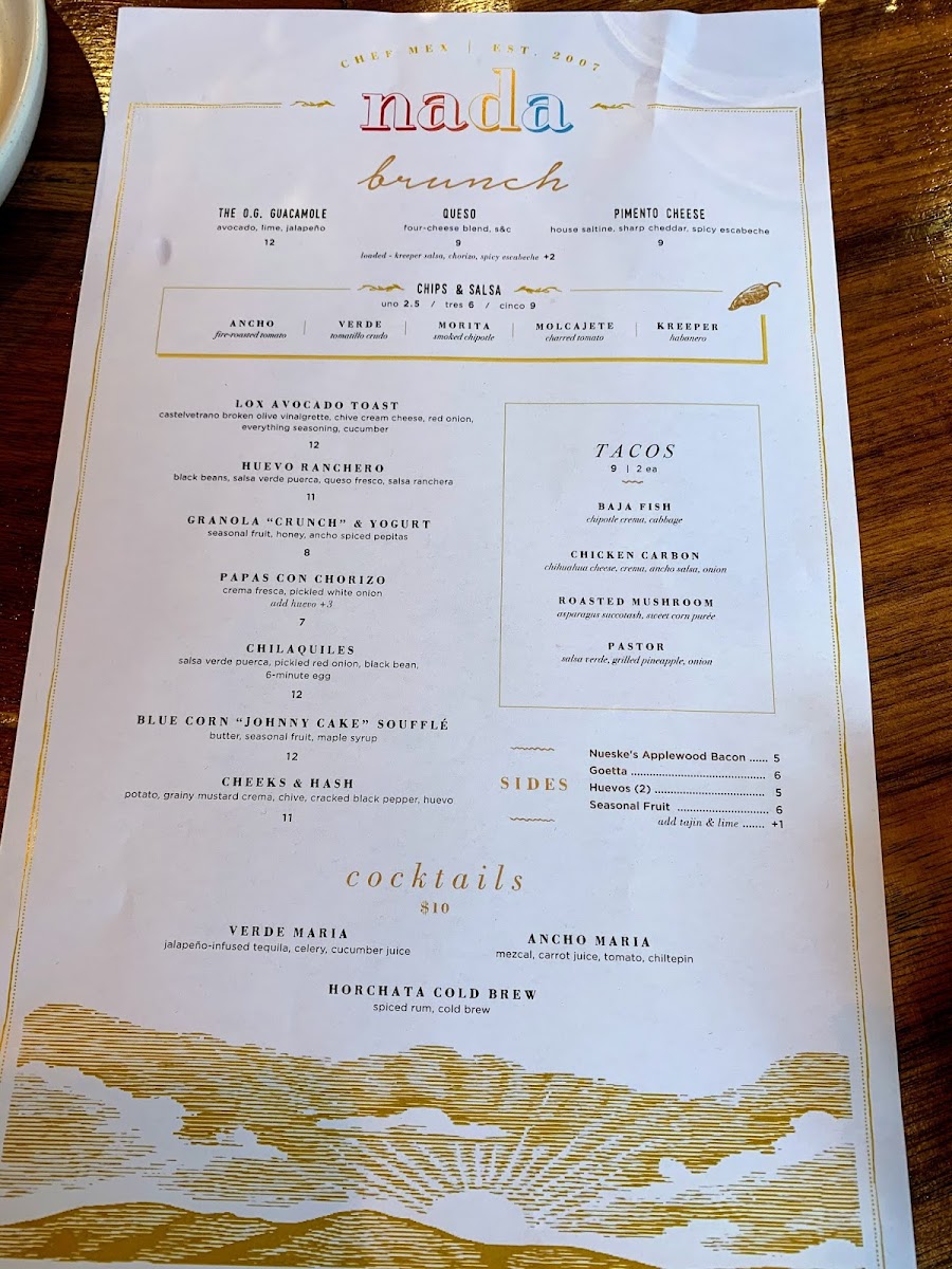 Nada Menu 8