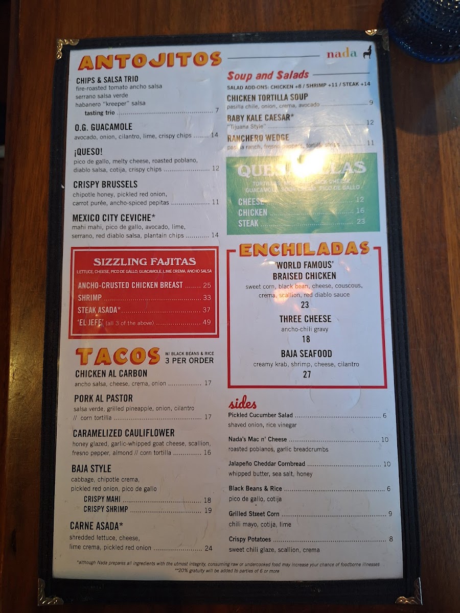 Nada Menu 9