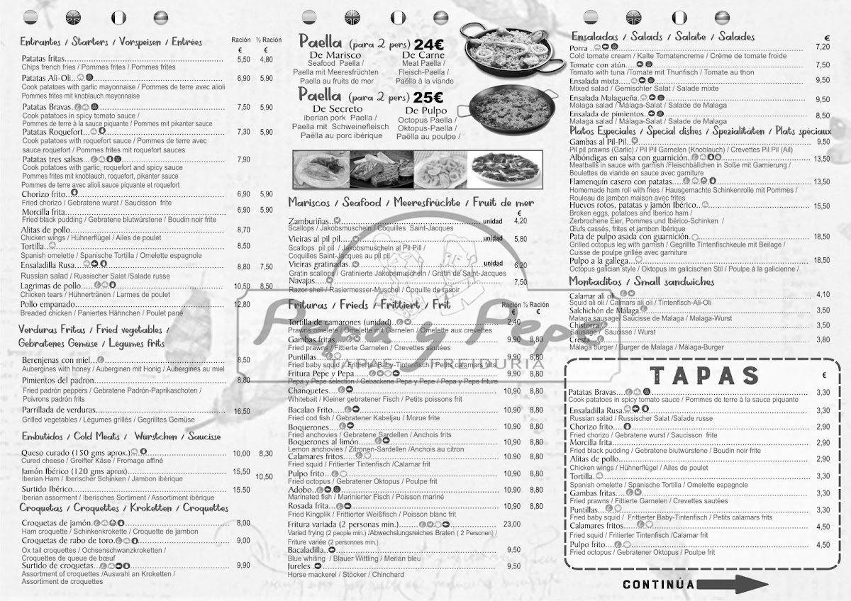 Pepa y Pepe Menu 1