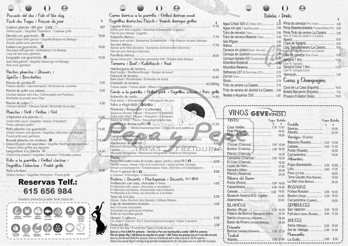Pepa y Pepe Menu 2