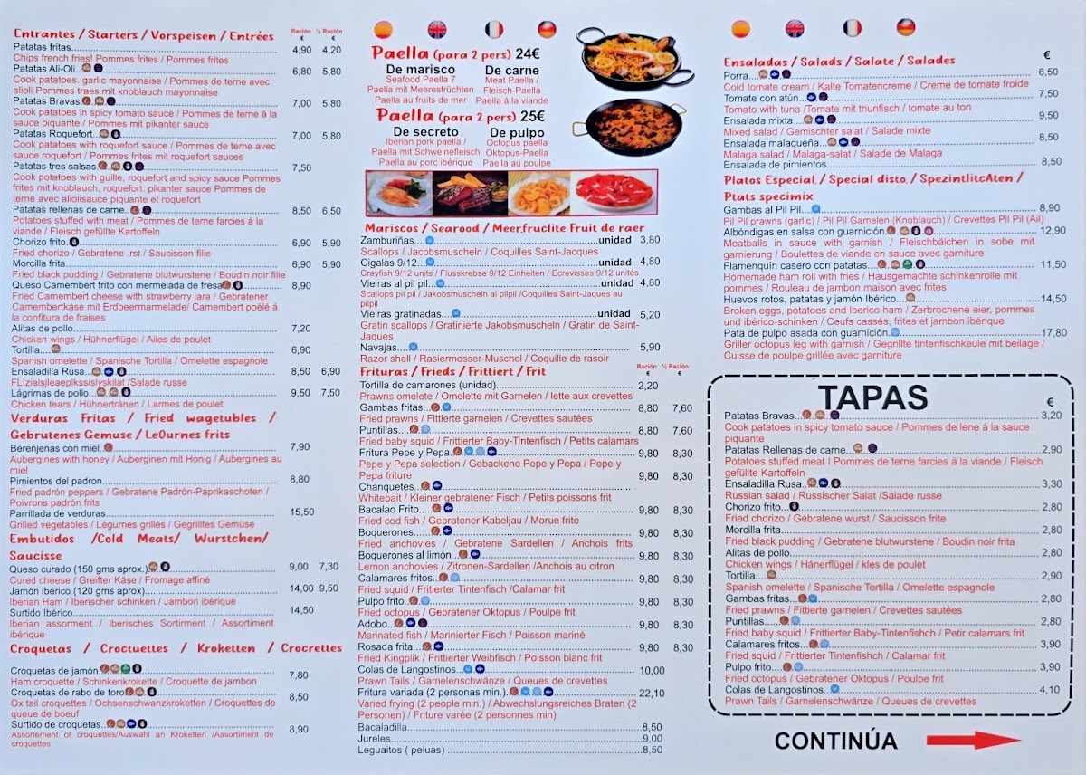 Pepa y Pepe Menu 4