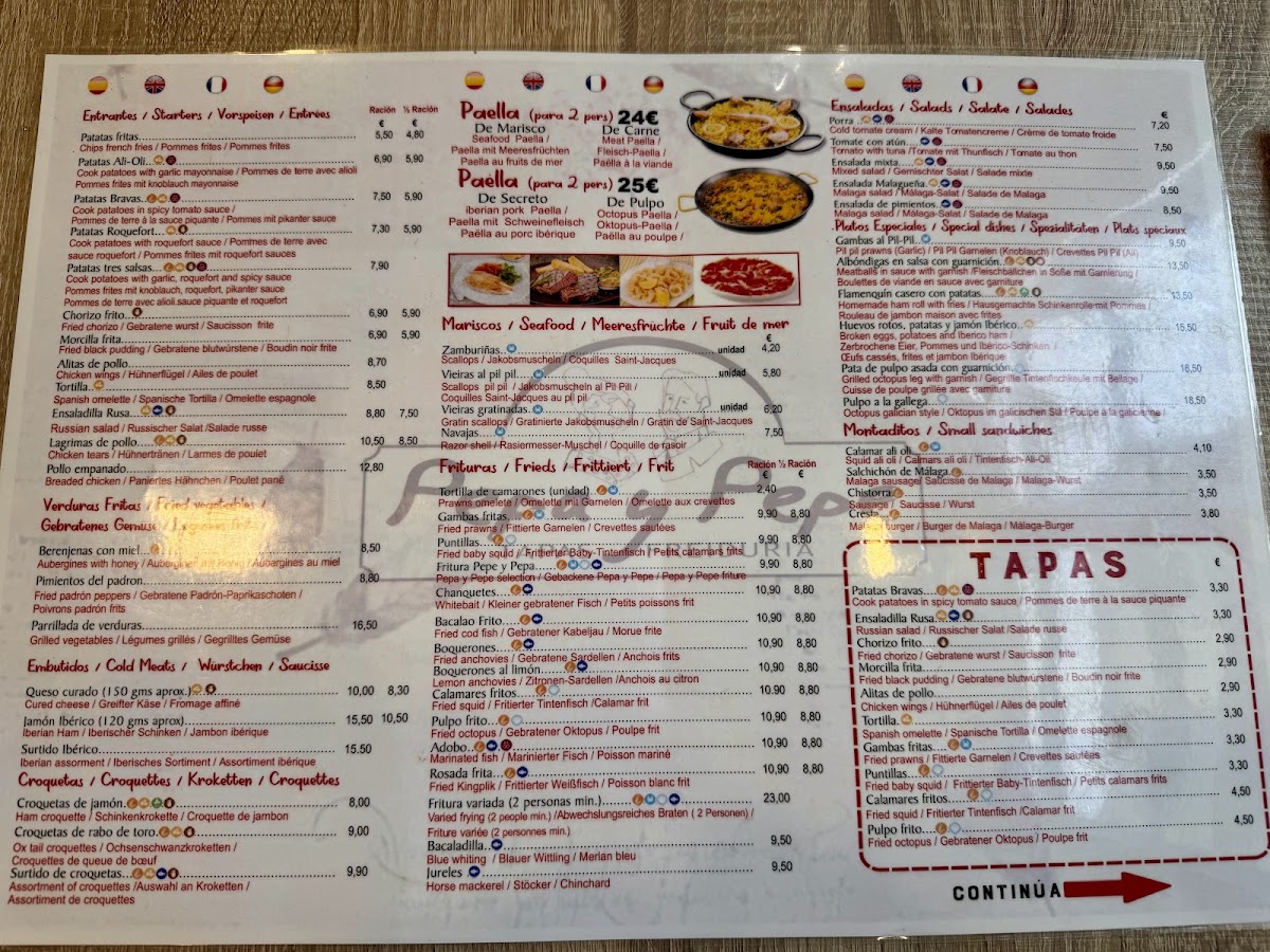 Pepa y Pepe Menu 7