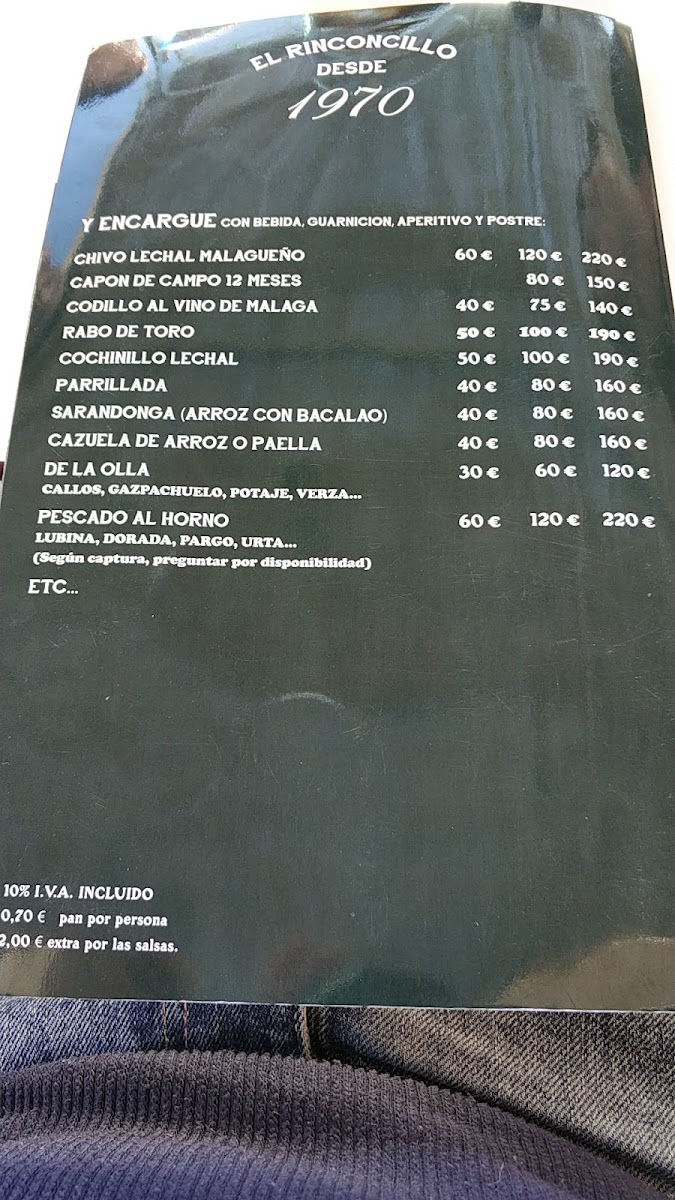 Restaurante El Rinconcillo Menu 9