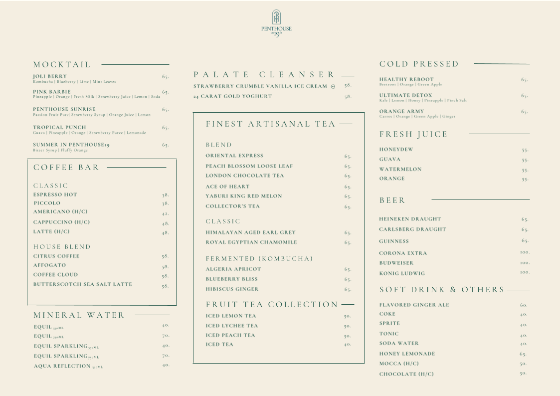 Penthouse on 19th Menu 2