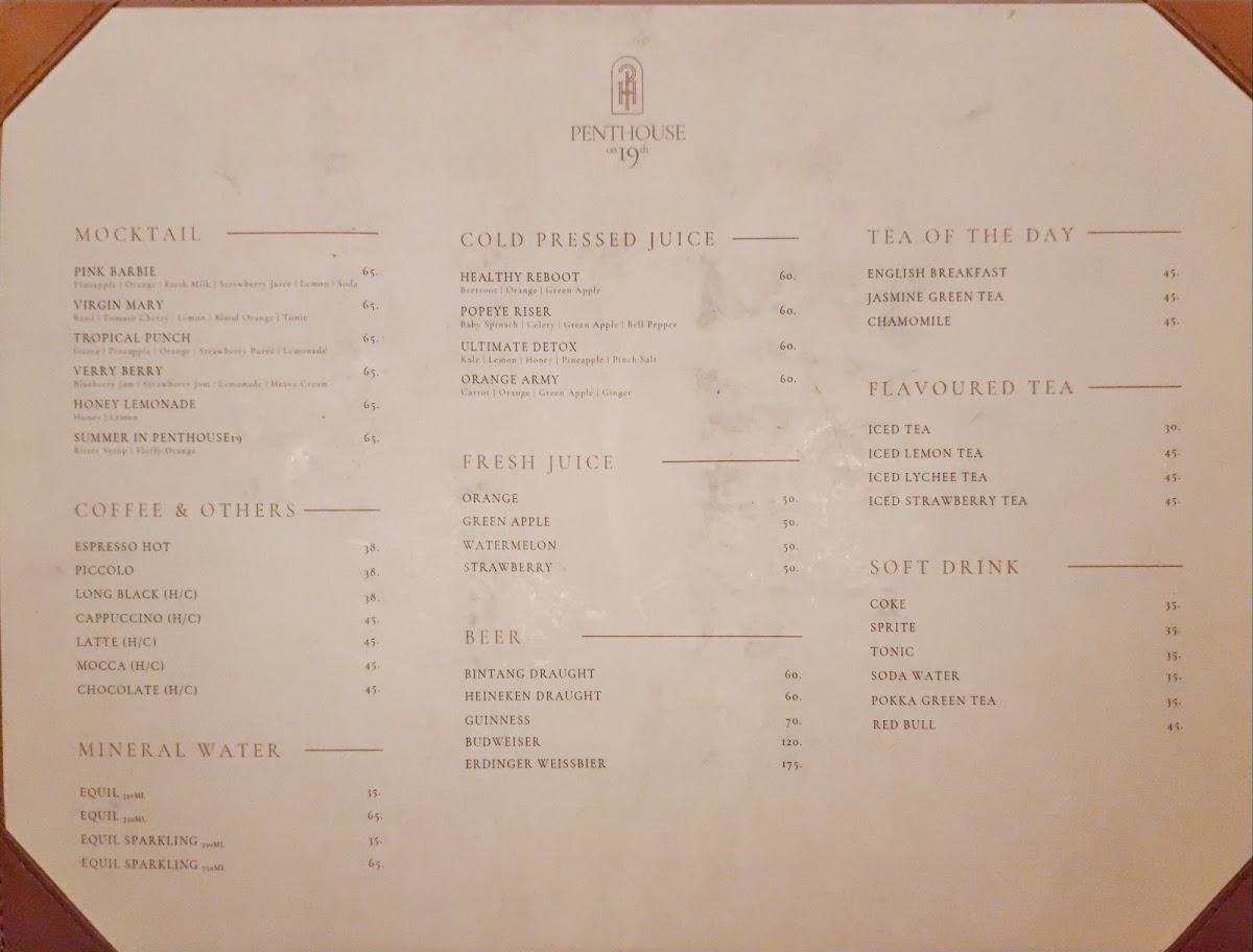 Penthouse on 19th Menu 7