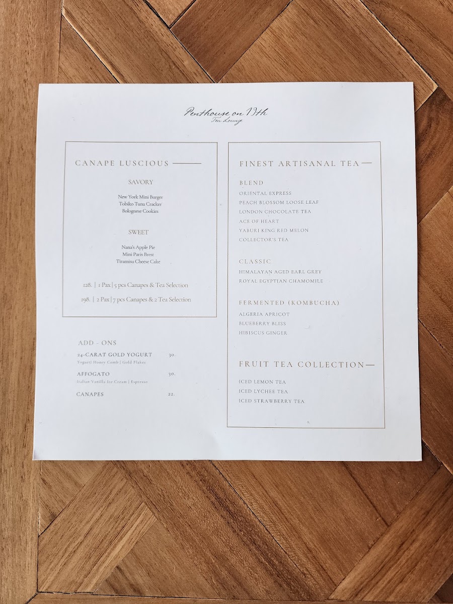 Penthouse on 19th Menu 9