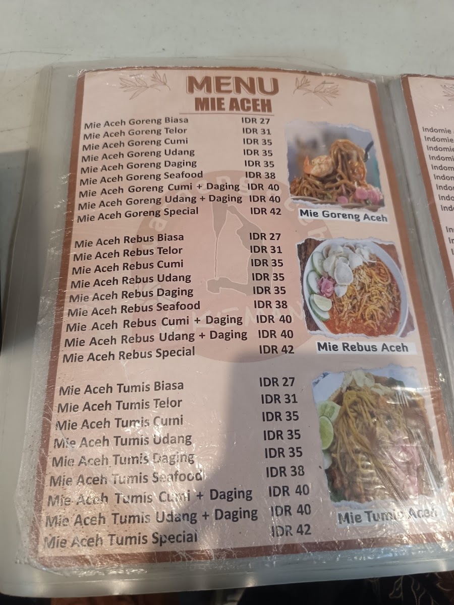 Waroeng Aceh Kemang Menu 2