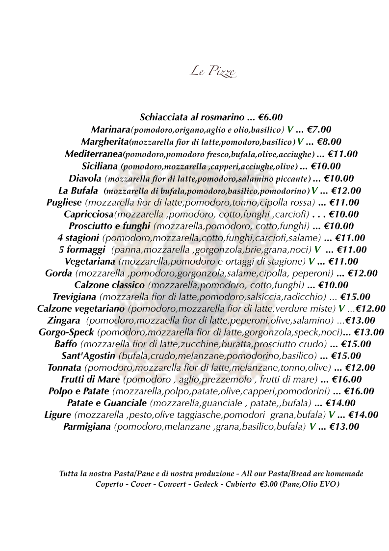 Taverna da Baffo – Ristorante Veneziano Menu 1