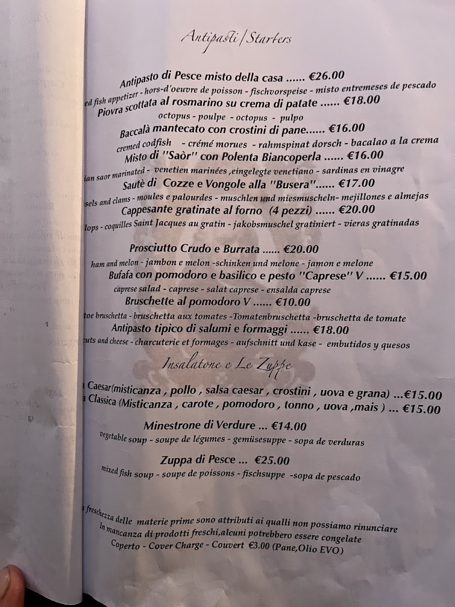 Taverna da Baffo – Ristorante Veneziano Menu 8