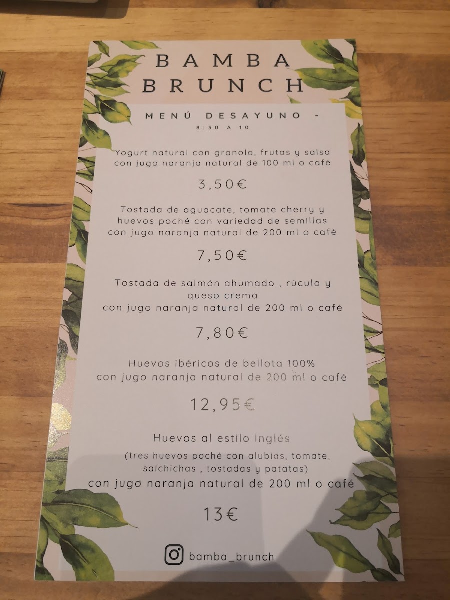 Bamba Brunch Menu 3