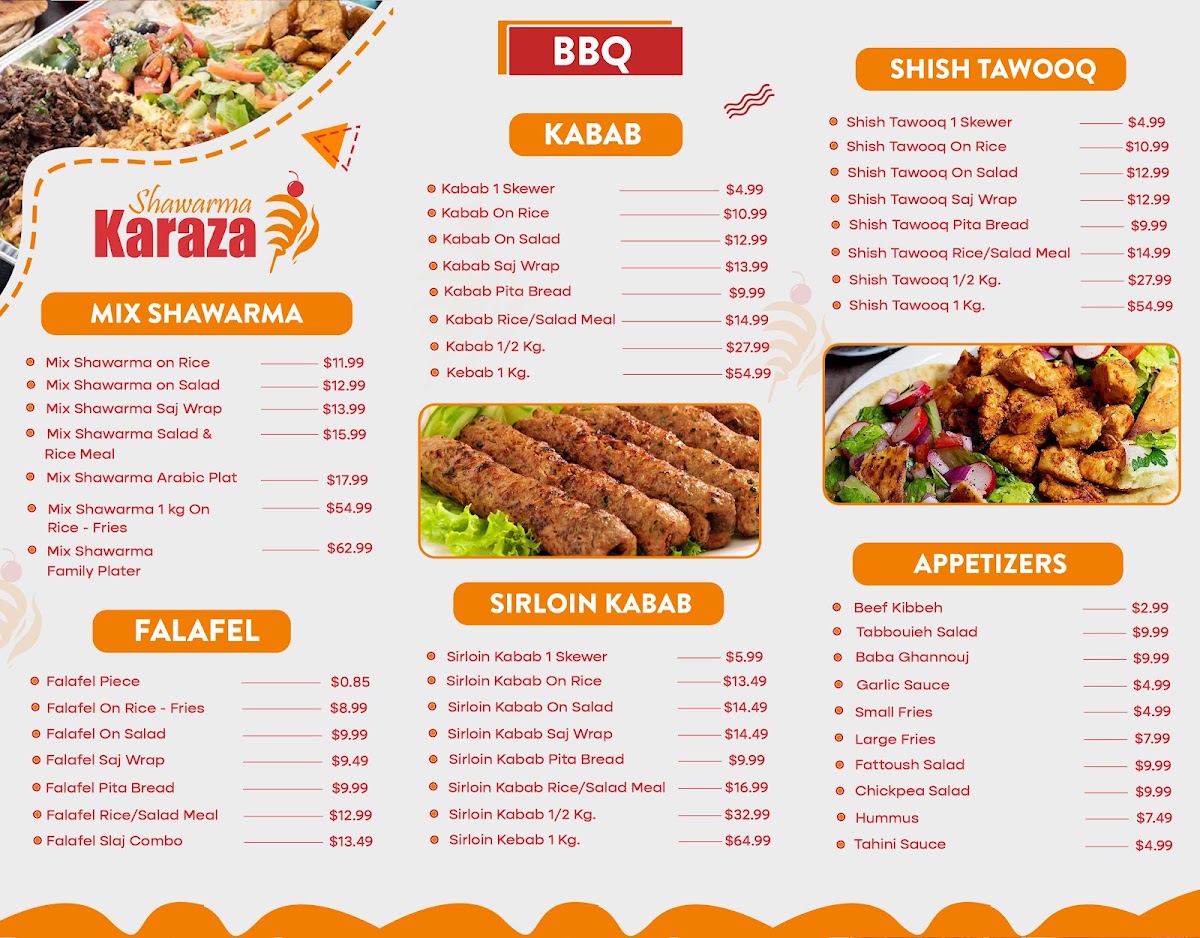 Karaza Shawarma Menu 2