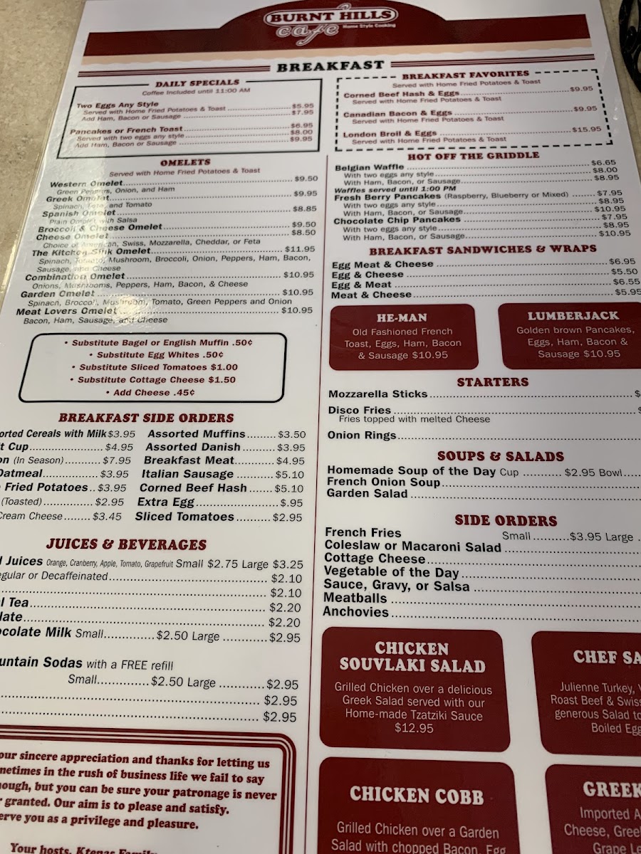 Burnt Hills Cafe Menu 6