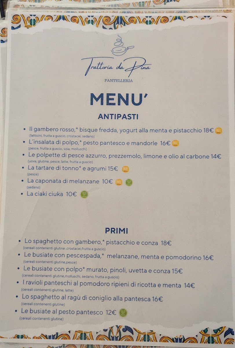 Trattoria da Pina Menu 3