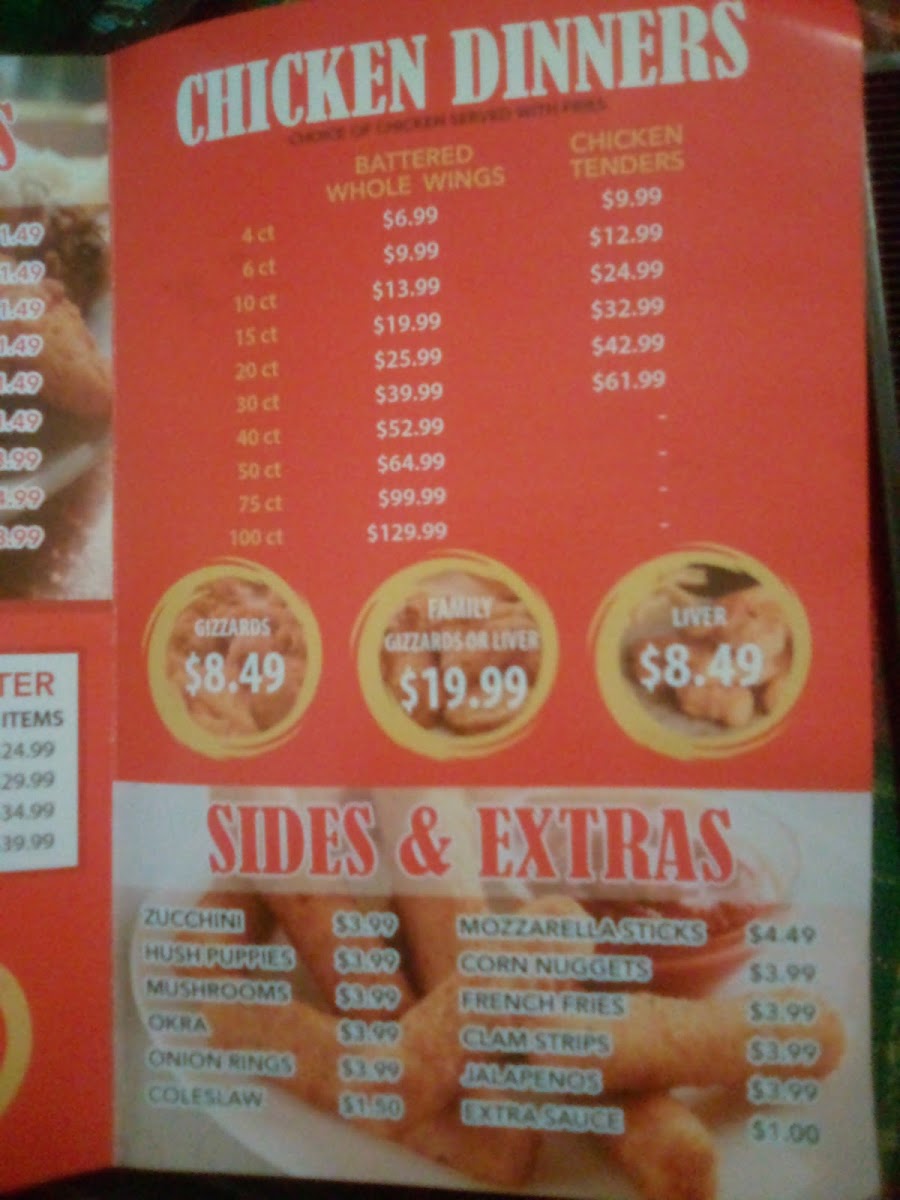 Snappers Seafood & Chicken Menu 7