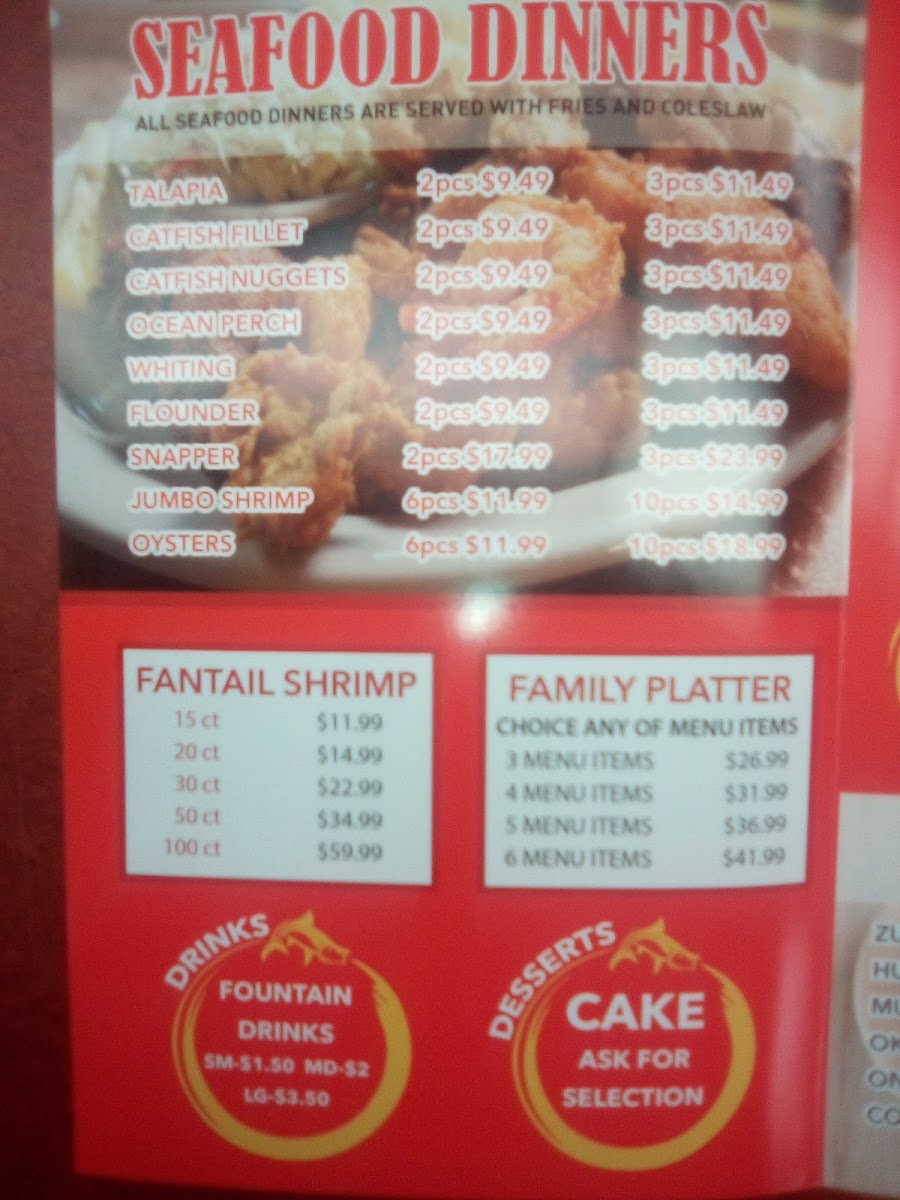 Snappers Seafood & Chicken Menu 8