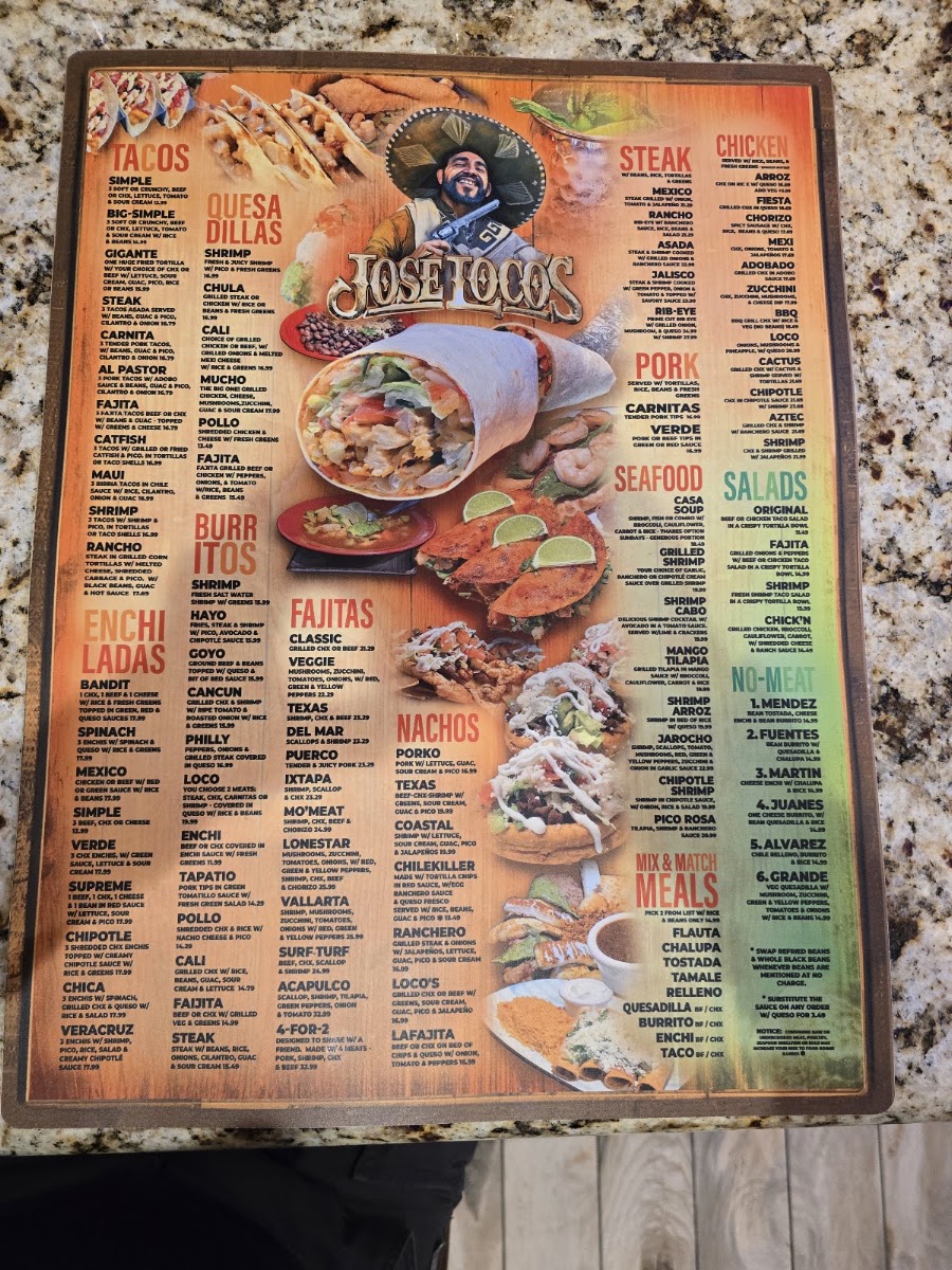 Jose Locos | Mexican Menu 2