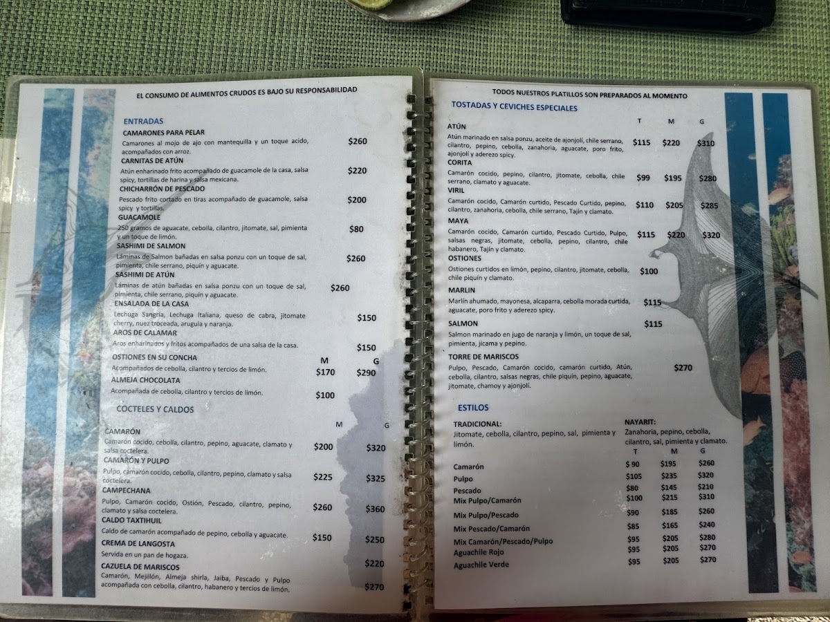 Mariscos El Viril Menu 2