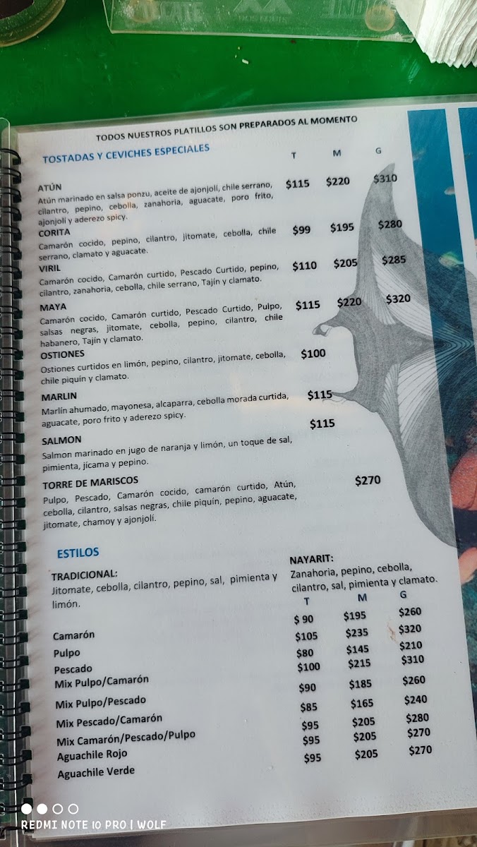 Mariscos El Viril Menu 9