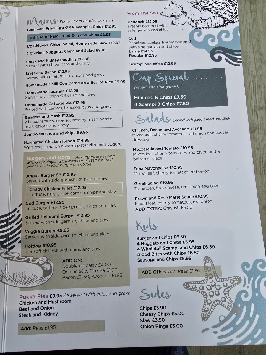 Pagham Beach Cafe Menu 1
