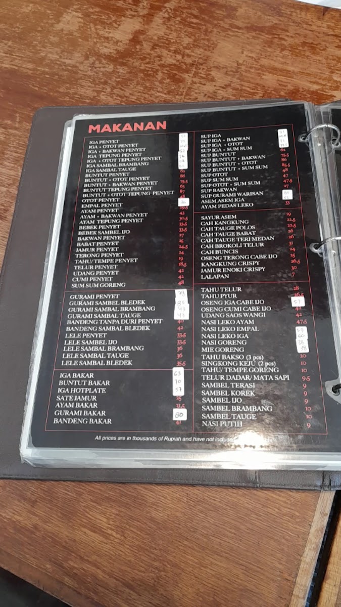 Warung Leko Sidoarjo Menu 1