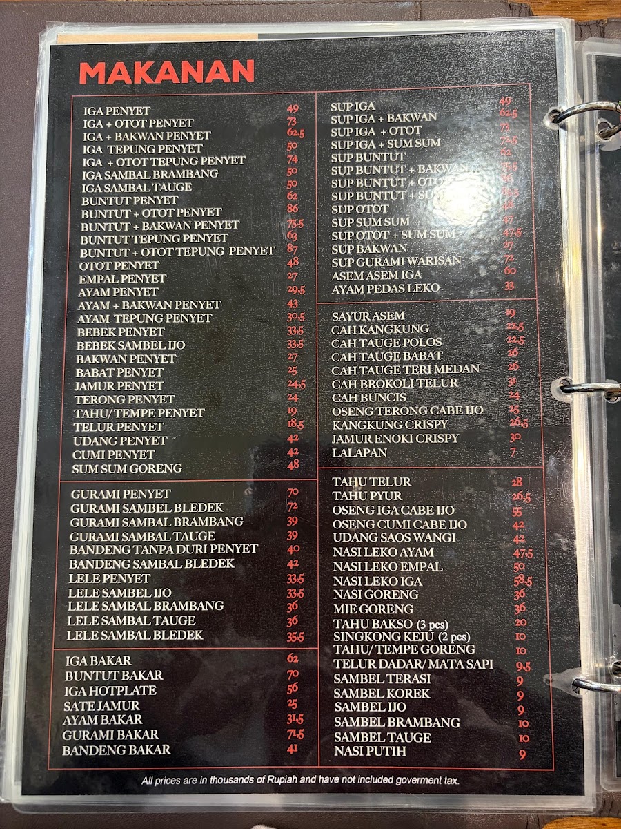Warung Leko Sidoarjo Menu 2