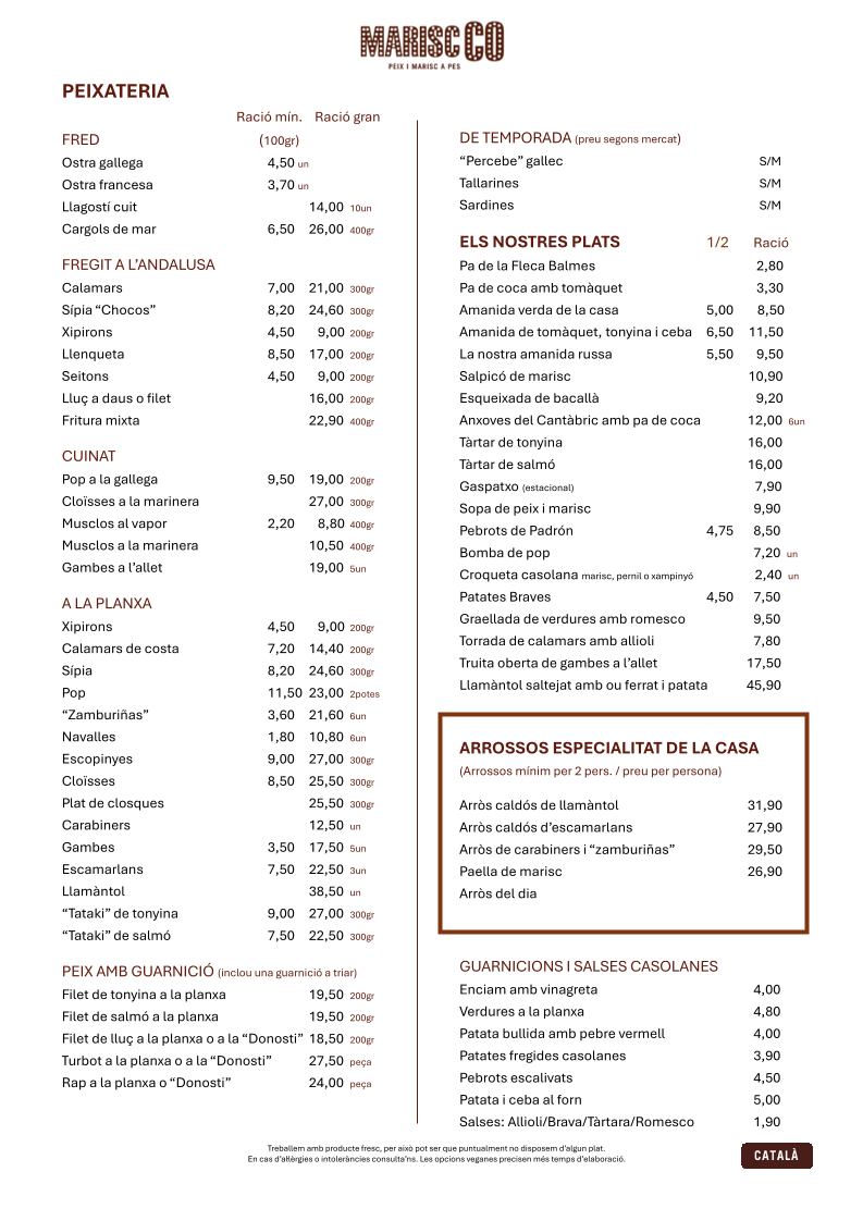 MariscCo Menu 4
