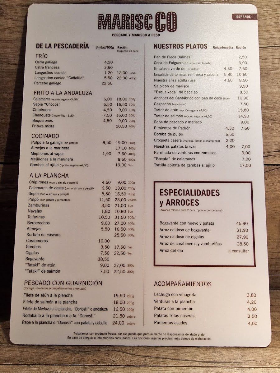 MariscCo Menu 7