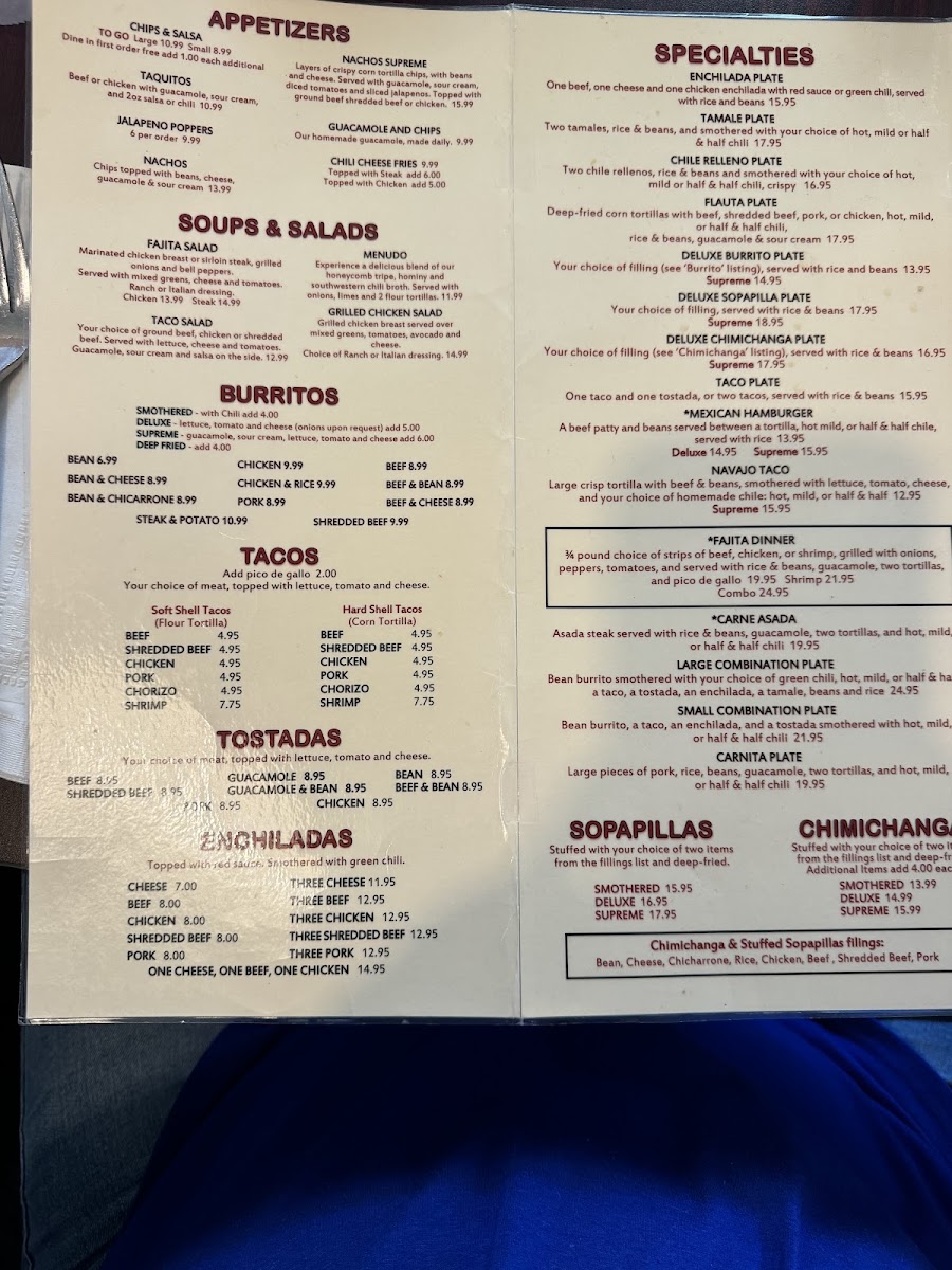 Alberto's Restaurant | Mexican Menu 1