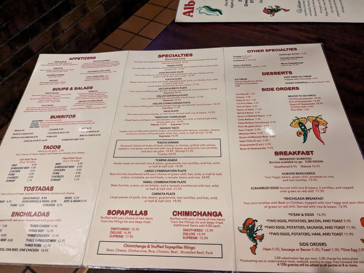 Alberto's Restaurant | Mexican Menu 3