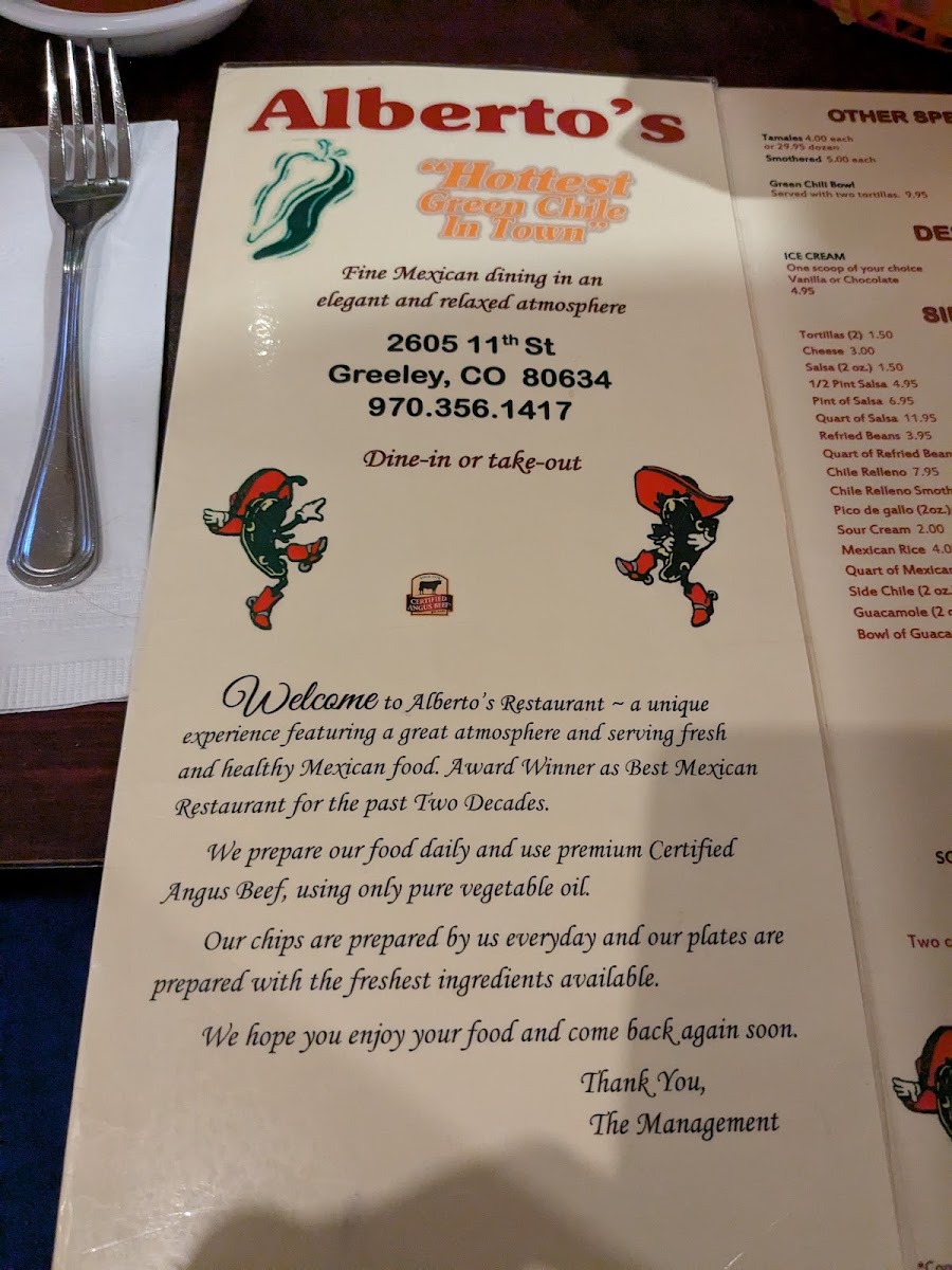 Alberto's Restaurant | Mexican Menu 4