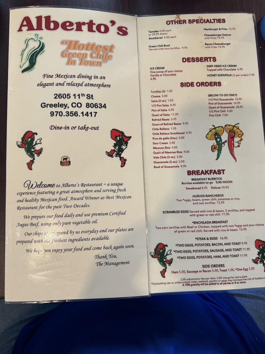 Alberto's Restaurant | Mexican Menu 5