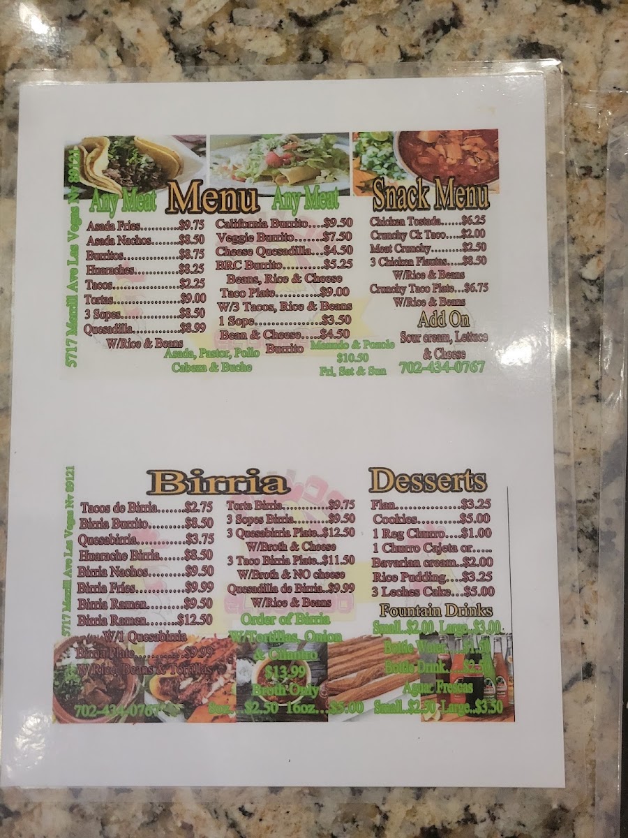 Pollos El Dorado Menu 4