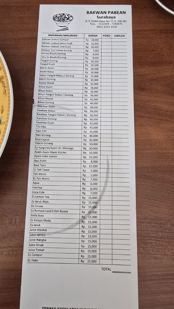Bakwan Pabean Menu 3