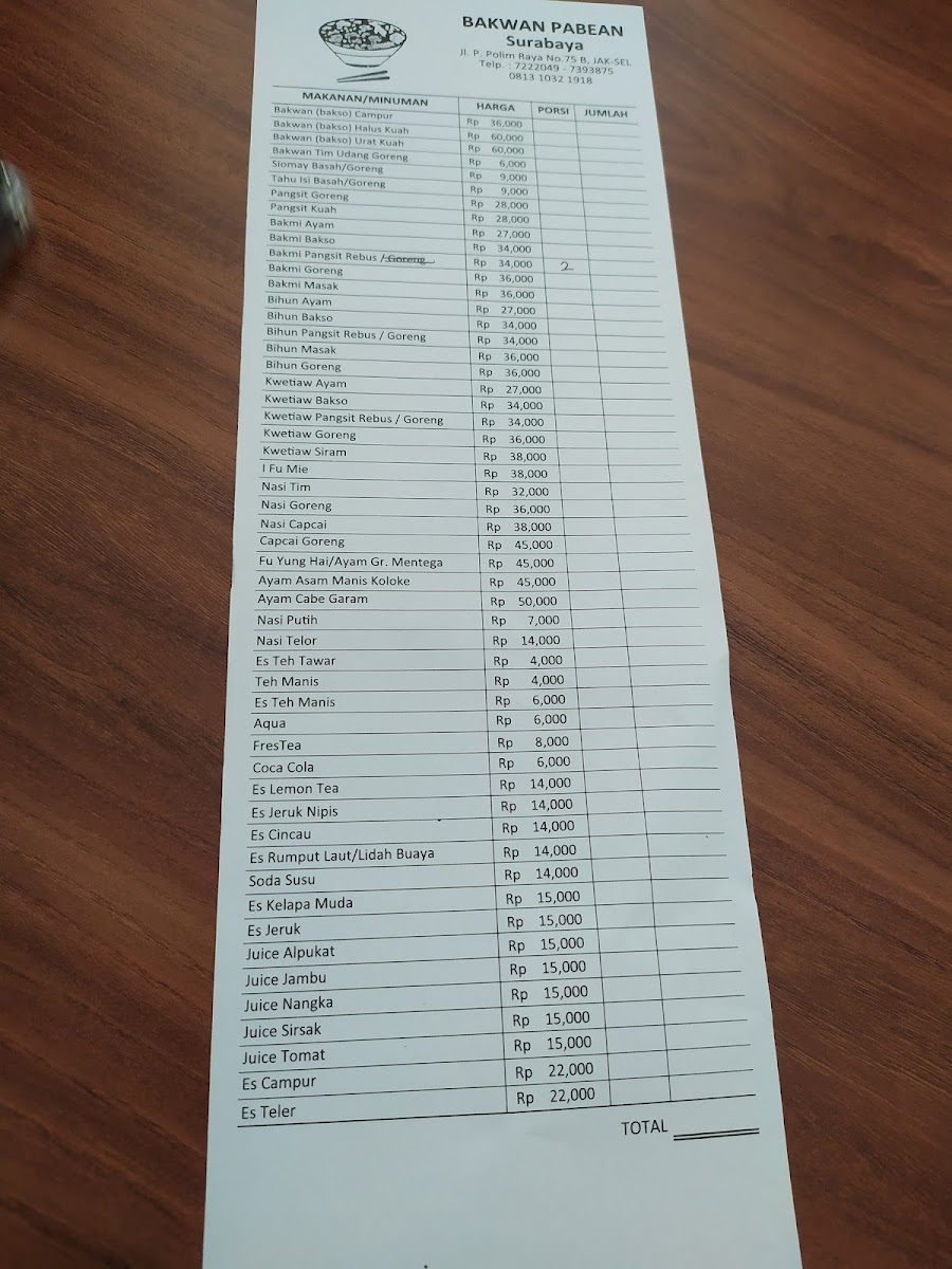 Bakwan Pabean Menu 5