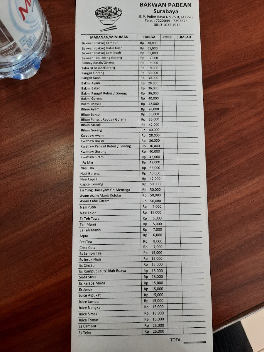 Bakwan Pabean Menu 6
