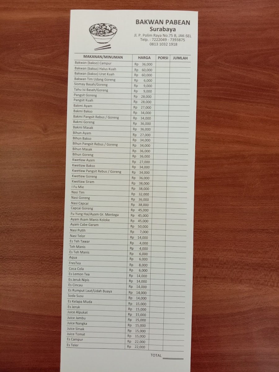 Bakwan Pabean Menu 7