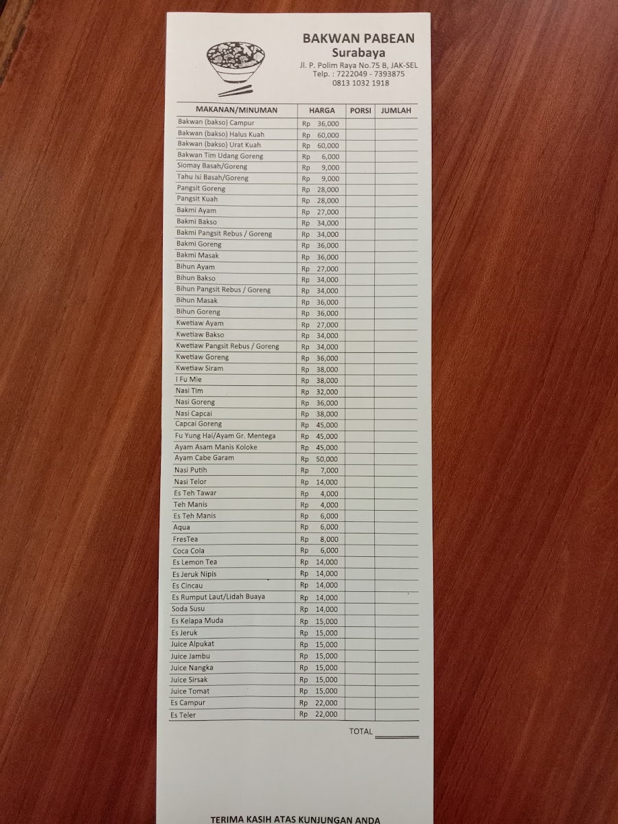 Bakwan Pabean Menu 9