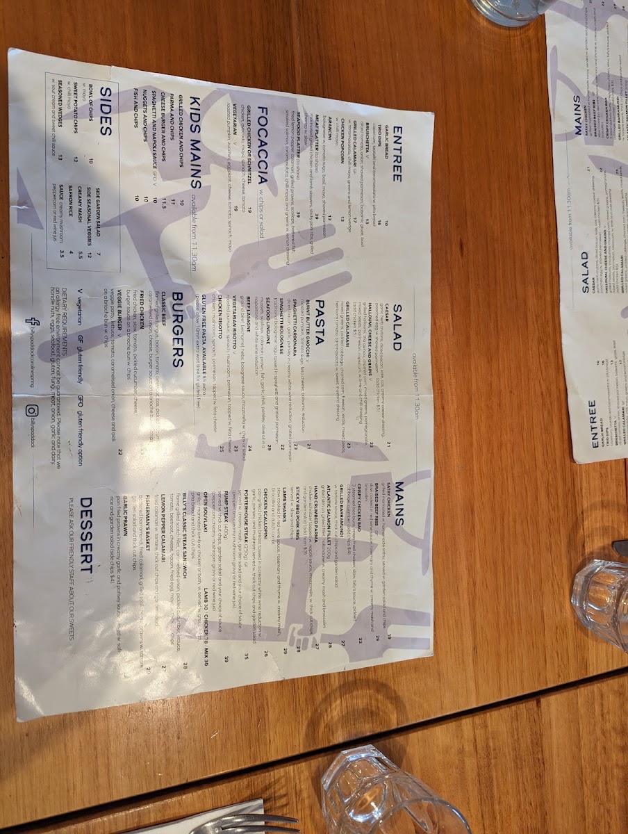 Billy's Paddock Menu 10
