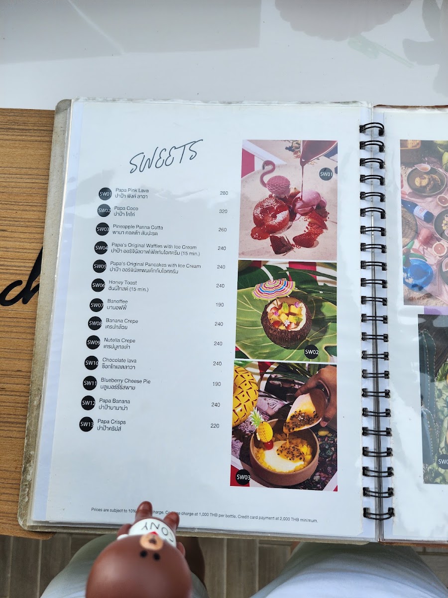 Papa Beach Pattaya Menu 5