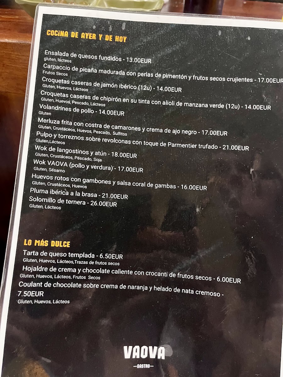 RESTAURANTE VAOVA GASTRO Menu 2
