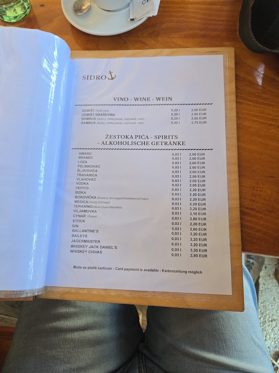 Restaurant Sidro Menu 10
