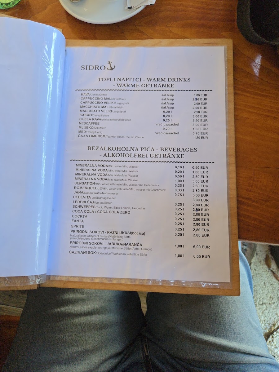 Restaurant Sidro Menu 8