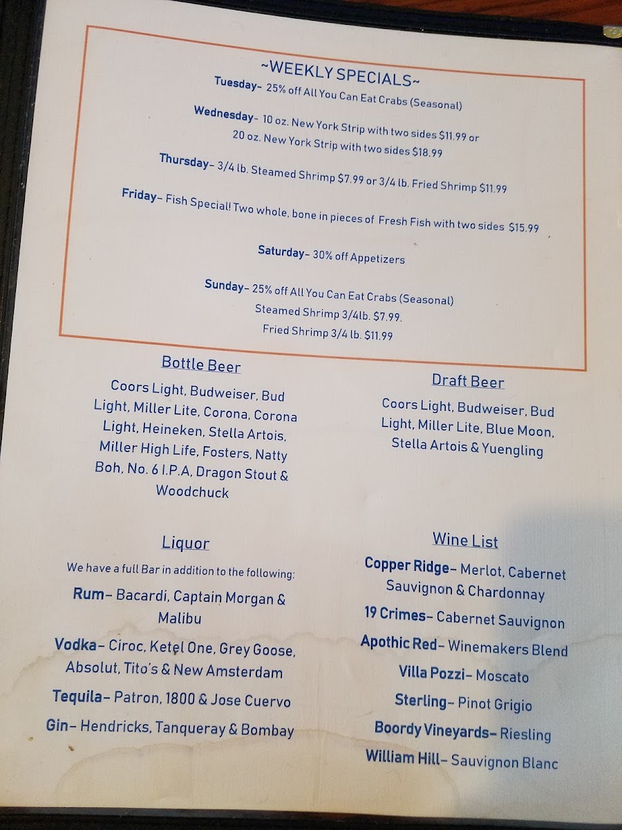 Lamberts Seafood Menu 7