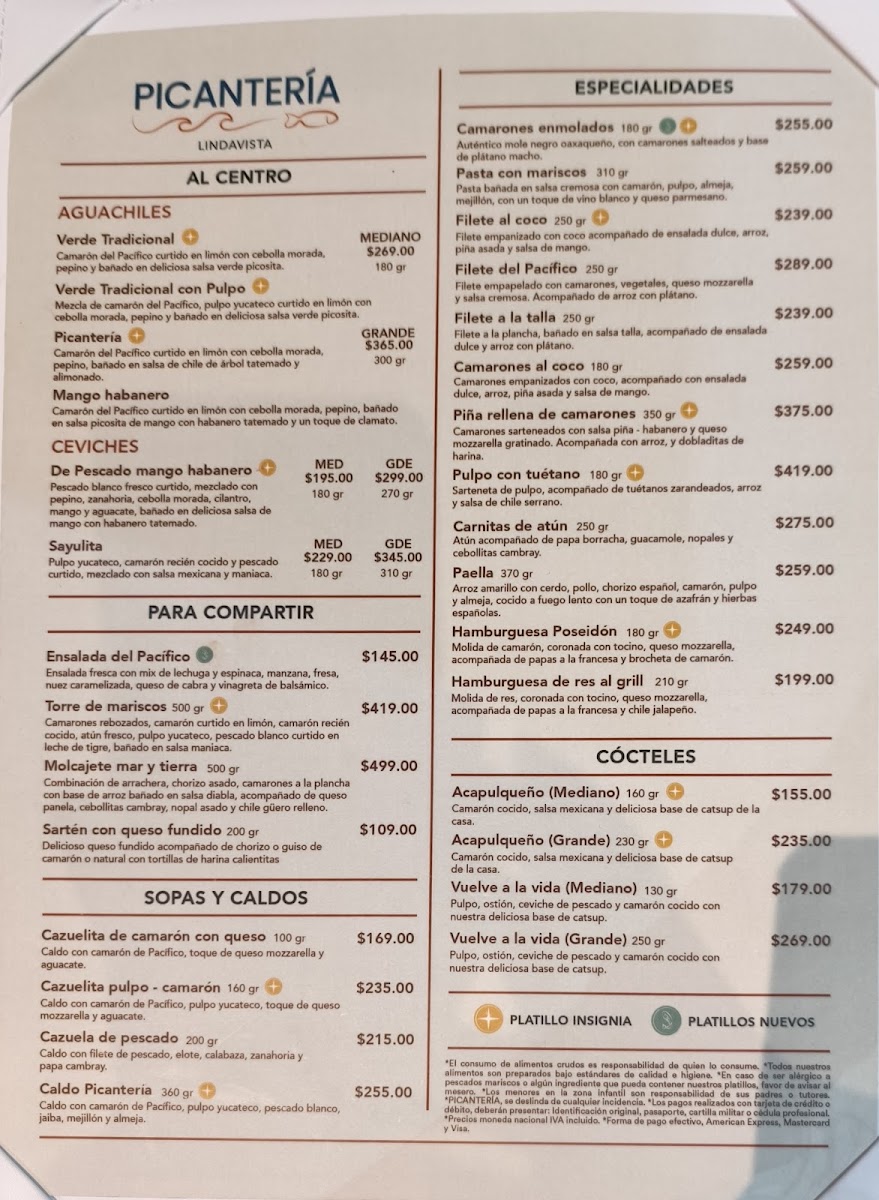 Picanteria Menu 1