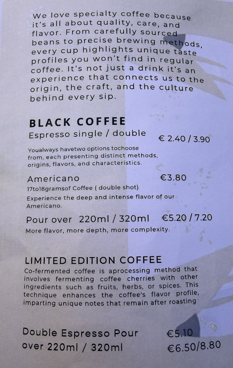 Augusto Coffee Shop Menu 1