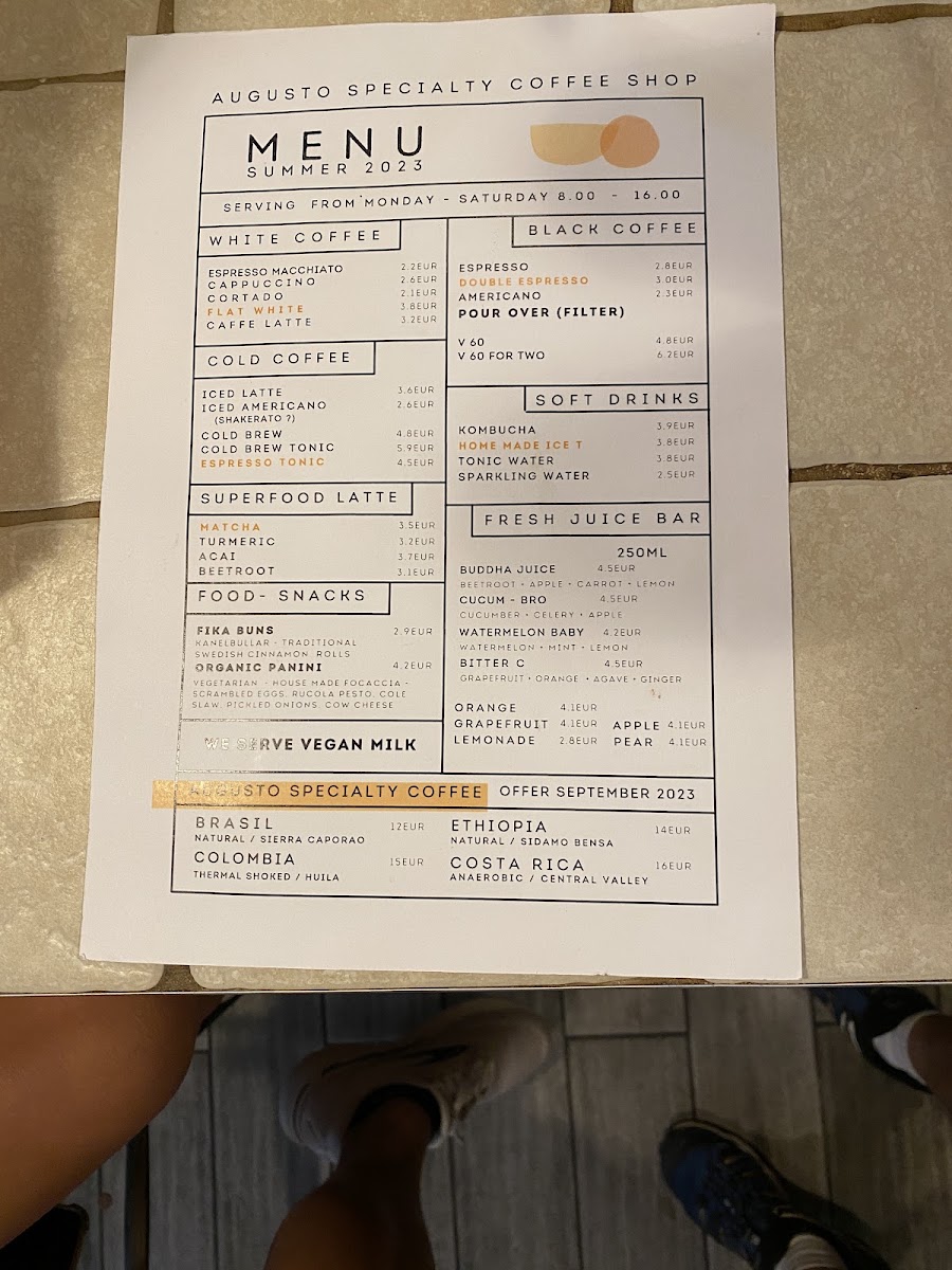 Augusto Coffee Shop Menu 7