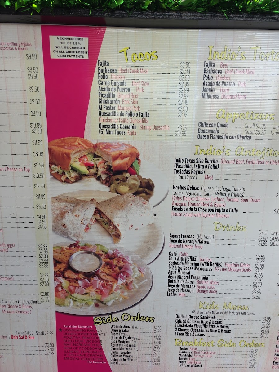 Indios Taco House Menu 8