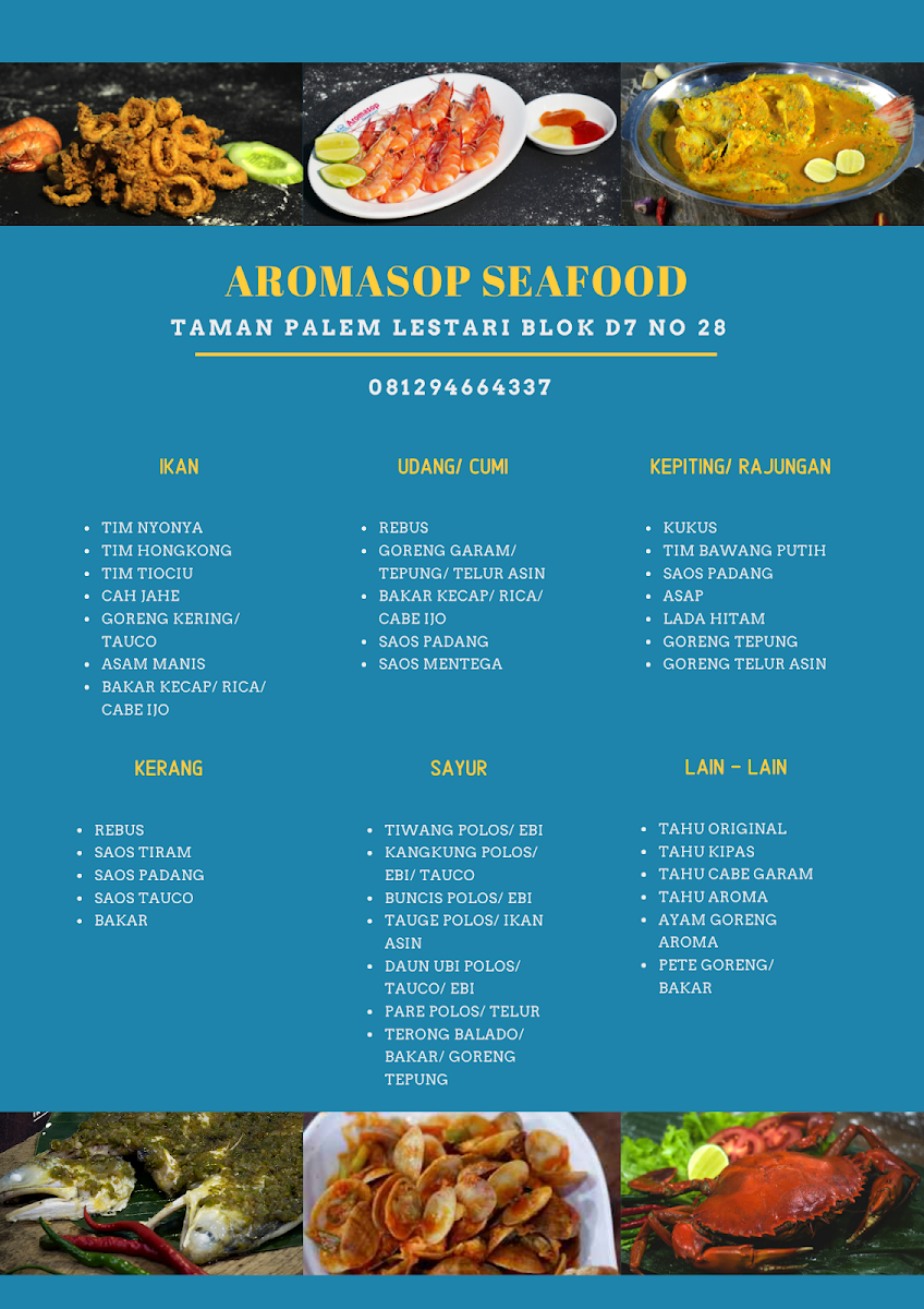 Aromasop Seafood Menu 6
